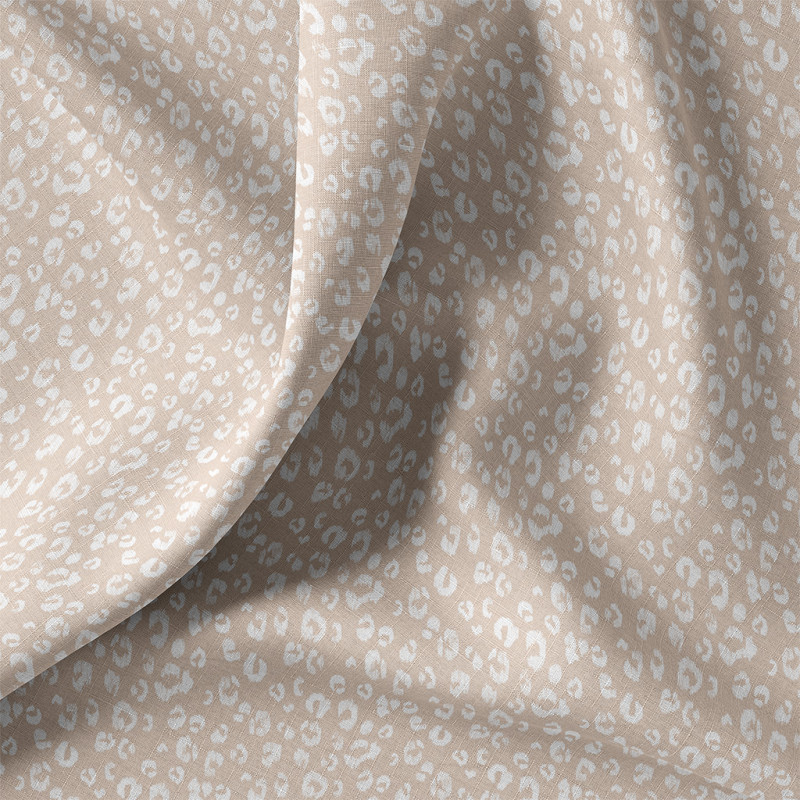 Coated  Cotton KAMAR Linen / White